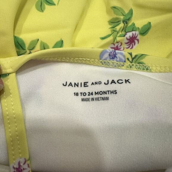 Janie and Jack Yellow Floral Ruffle One Piece Swimsuit - Picture 7 of 7